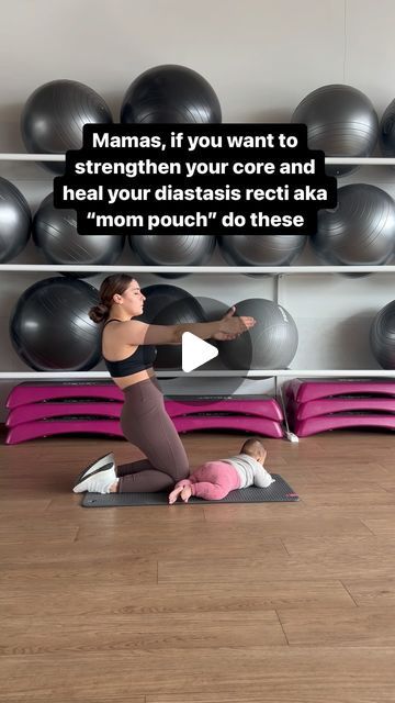 Andreea Gabor | Postpartum Trainer on Instagram: "Mamas, these exercises will active your deep core and strengthen it. 💪🏽  They also help with the mom pouch aka diastasis recti. 🤱🏻  Save it and try it for your next workout.🫶🏼 . . . . #postpartum #postpartumfitness #postpartumjourney #fit #fitness #fitnessmotivation #fitmom #mom #momoftwo #preggo #pregnancylife #homedecor #homeworkout #workout #gym #gymlife #weightloss #weightlossjourney #fyp #fitspo #abs #trending #viral #reels #followforfollowback #instagood" Mom Body Workout, Exercise For Diastasis Recti, Exercises For Postpartum Belly, Postpartum Ab Exercises, Pilates For Diastasis Recti, Mom Pouch Workout, Mama Pouch Workout, Mom Belly Workout, Post Partum Core Workout