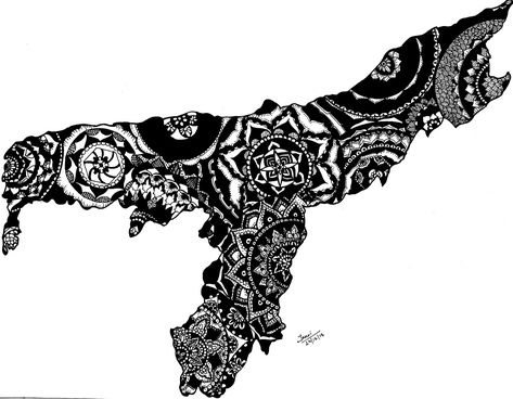 Assam map. Mandala art on Assam map Assam Map, Concept Inspiration, Hope Wallpaper, Abstract Concept, Palm Tattoos, Map Tattoos, Finance Logo, Michael Phelps, Art Painting Gallery