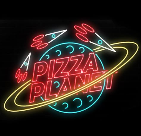 Pizza Planet Decorations, Pizza Planeta, Pizza Trailer, Pizza App, Space Pizza, Space Restaurant, Pizza Logo, Pizza Art, In-n-out Burger