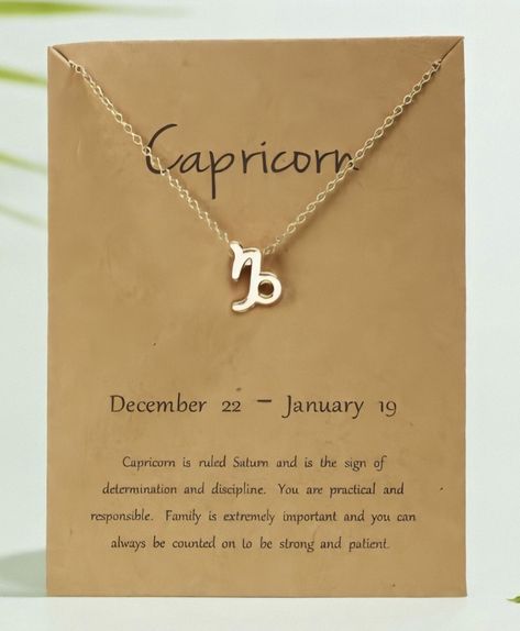 Capricorn Jewelry, Capricorn Necklace, Simplistic Jewelry, Dream Accessories, Capricorn Gifts, Zodiac Sign Necklace, Jewelry Words, Zodiac Capricorn, Clay Necklace