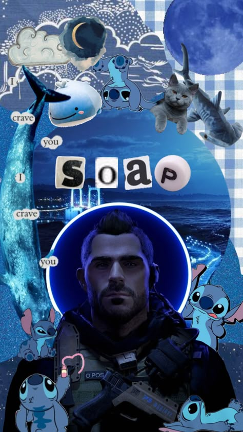 johnny + stitch | #johnmactavish #soapmactavish #cod #callofduty #blue #blueaesthetic #stitch #fyp Soap Wallpaper, Soap Cod, Codm Wallpapers, John Mactavish, I'm Looking Respectfully, Ghost Videos, Future Wallpaper, Graph Crochet, Call Off Duty