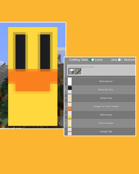 Minecraft banner Duck Banner Minecraft, Duck Minecraft, Minecraft Recipe, Minecraft Food, Minecraft Banner, Minecraft Banners, Minecraft Blueprints, Minecraft, How To Plan