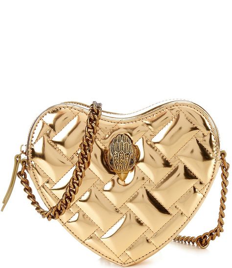 Kurt Geiger London Metallic Kensington Leather Gold Drench Heart Crossbody Bag | Dillard's Gold Kurt Geiger Bag, Kurt Bag, Kurt Geiger Bag, Heart Crossbody Bag, Gold Crossbody Bag, Gold Bags, Cute Online Clothing Stores, Eagle Crest, Classic Crossbody Bag