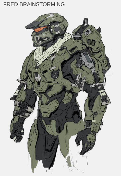 Here's A Ton Of Concept Art From Halo 5 Futuristic Suit, Halo 5, Halo, Concept Art, Red, Art