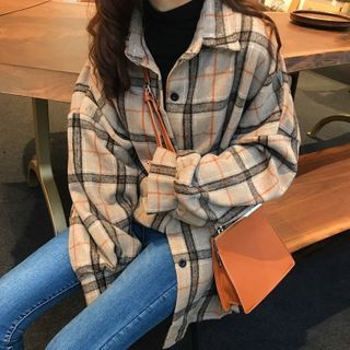 Buy Vinales Balloon-Sleeve Plaid Shirt at YesStyle.com! Quality products at remarkable prices. FREE Worldwide Shipping available! College Outfits Aesthetic, Favorite Aesthetic, Korean Tops, Plaid Shirt Women, Flannel Outfits, Youth Clothing, Aesthetic Clothing, Loose Outfit, Style Cardigan