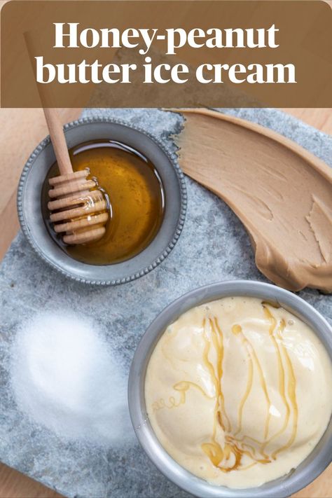 Peanut Butter And Honey, Honey Ice Cream, Peanut Butter Ice Cream, Butter Honey, Peanut Butter Honey, Ice Cream Recipe, Ice Cream Recipes, Peanut Butter, Pastry