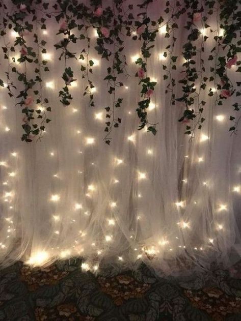 Floral Curtain Backdrop, Bride To Be Decoration Ideas At Home, Debut Backdrop, Backdrop Design Ideas, Debut Decorations, Debut Theme Ideas, Wedding Backdrop Lights, Debut Theme, Bride To Be Decorations