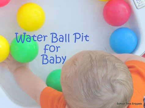 Easiest Baby Play Idea Ever! Make Your Own Water Ball Pit Water Sensory Bin, Ball Activities, Baby Play Ideas, Kids Ball Pit, Baby Ball Pit, Water Ball, Baby Sensory Play, Toddler School, Pediatric Therapy