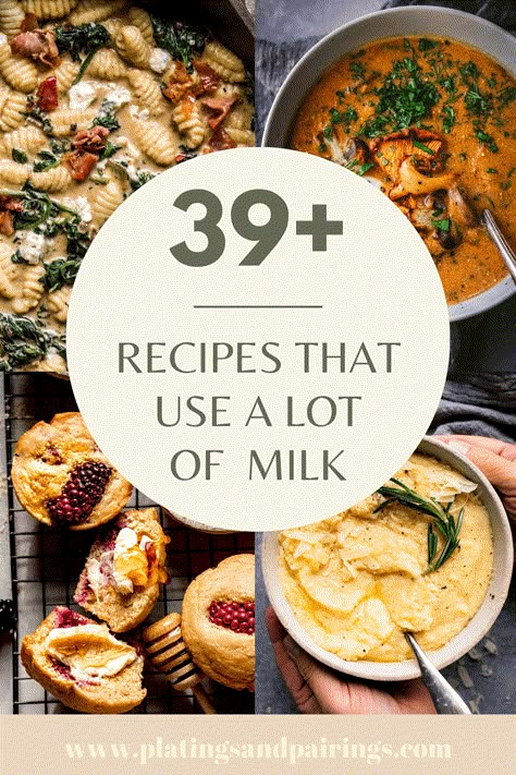 Milk is a versatile ingredient that can be used in countless dishes, adding richness, creaminess, and a depth of flavor. So, if you're looking for ways to use up that gallon in your fridge, we've got you covered. Here's 39+ recipes that really let milk shine. Soups With Milk Base, Frozen Milk Recipes, Soup Recipes That Use A Lot Of Milk, What To Make With Milk Recipes, Recipes Using Milk Dinner, Healthy Recipes With Milk, Soups That Use Milk, Chicken And Milk Recipes, Cow Milk Recipes