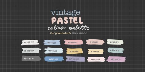 Pastel Dark, Goodnotes 5, Pastel Colour Palette, Dark Mode, Colour Palette, Color Inspiration, Pastel Colors, Pastel, Color