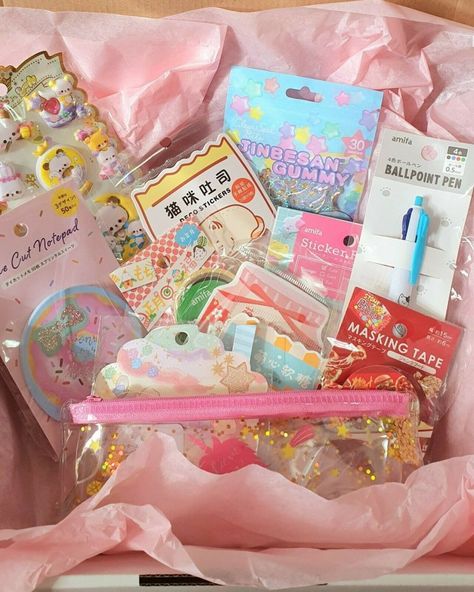 Surprise Mystery Kawaii Stationery Box Bingo Prizes, Fill The Jars Template, Grab Bag Gifts, Affirmation Manifestation, Fav Products, Cute School Stationary, Unicorns Clipart, Kawaii Christmas, Mystery Boxes