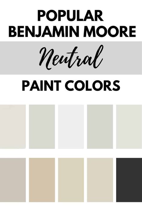 The best and most popular neutral paint colors from Benjamin Moore. #paintcolors #neutral #interiordesign #homeupdates Best Neutral Benjamin Moore Paint Colors, Benjamin Moore Paint Colors Neutral, Neutral Benjamin Moore Paint Colors, Bedroom Paint Colors Benjamin Moore, Benjamin Moore Beige, Light Neutral Paint Colors, Neutral Bedroom Paint, Christmas Front Porch Decor Ideas, Neutral Paint Colors Benjamin Moore