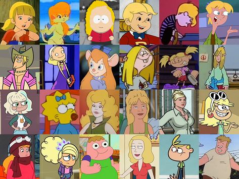 Blonde And Black Hair Iconic Duos Cartoon, Iconic Girl Duos Cartoon, Blonde Hair Characters Cartoon, Blonde Cartoon Characters, Blonde Characters Cartoon, The Blonds Disney Villains, Blonde Hair Anime Boy, Blonde Hair Cartoon, Blonde Anime Characters