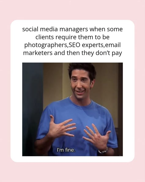 I swear 🤦🏽‍♀️... Have y'all ever felt like this too??🫠🫠🫠 #memes #socialmediamanagermemes #humor #socialmedia #sociallynuhaa #clientsbelike #clients [Clients,social media manager, humor, funny, social media marketing] Funny Social Media Posts, Digital Marketing Humor, Marketing Jokes, Graphic Design Memes, Social Media Meme, Social Media Manager Content, Marketing Meme, Marketing Humor, Manager Humor