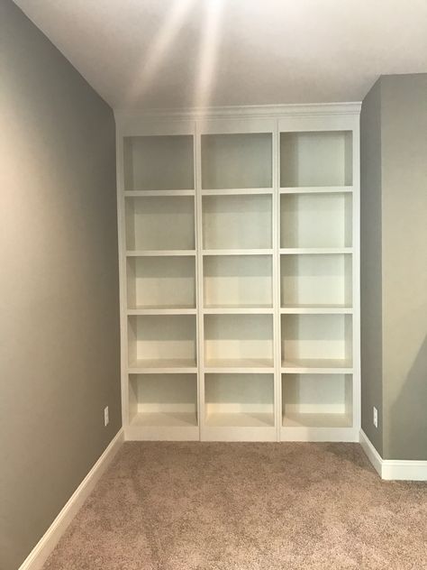 Built In Cube Storage, Vinyl Shelf, Hidden Passage, Cube Shelf, Vinyl Room, Square Shelf, Craft Spaces, Basement Finishing, Basement Playroom