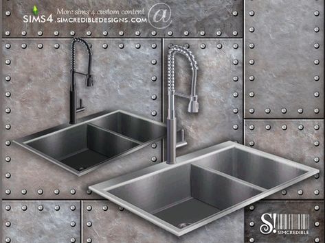 Industrial Kitchen Sink, Sims 4 Cc Furniture Living Rooms, Sims 4 Kitchen, Sims 4 Tsr, Die Sims 4, Mod Furniture, Sims Packs, The Sims 4 Pc, Sims 4 Bedroom