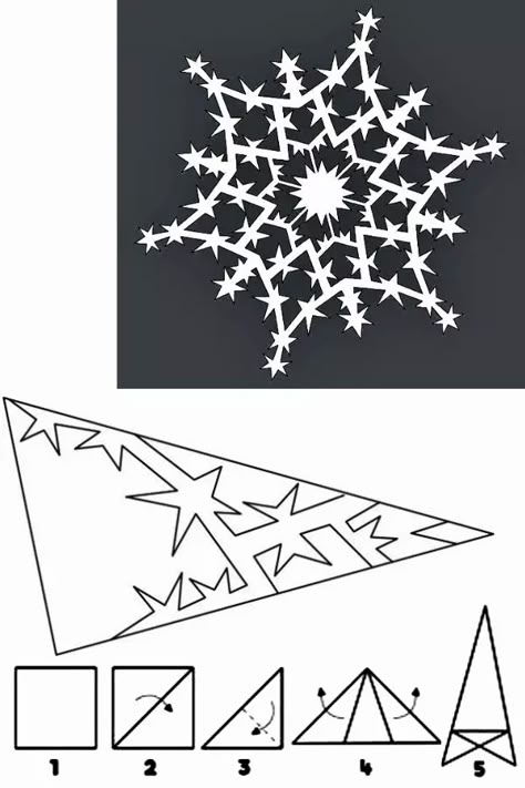 Snöflingor I Papper, Paper Snowflake Designs, Paper Snowflake Template, Paper Snowflake Patterns, Musical Gifts, Paper Snowflakes Diy, Winter Diy Crafts, Office Party Games, Snowflake Template