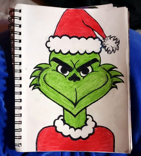 Grinch Drawings, How To Draw Grinch, Christmas Pictures To Draw, Grinch Drawing, Airplane Coloring Pages, Indie Drawings, Anime Boy Sketch, Art Journal Therapy, Emoji Stickers