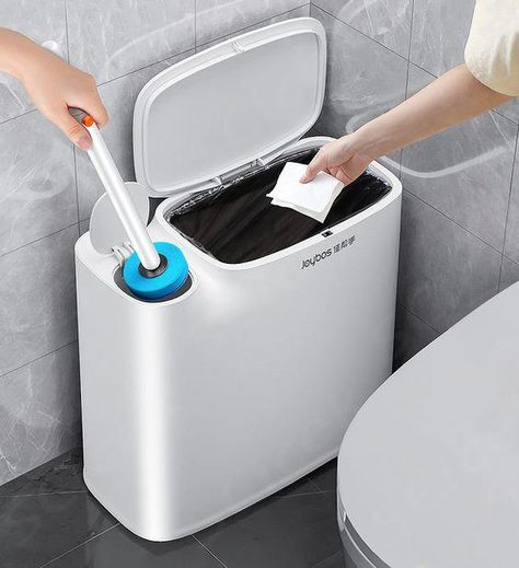 $73,95 Bathroom Garbage Can Ideas, Bathroom Trash Can Ideas, Solo Leaving, Hidden Toilet, Slim Bathroom, Vintage Bathroom Decor, Toilet Bowl Brush, Small Bathroom Renovation, Bathroom Trash Can