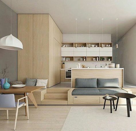 One Wall Kitchen, Minimalist Dekor, Minimalist Kitchen Design, Interior Design Per La Casa, Interior Minimalista, Style Loft, Compact Living, Design Del Prodotto, Minimalist Home Decor