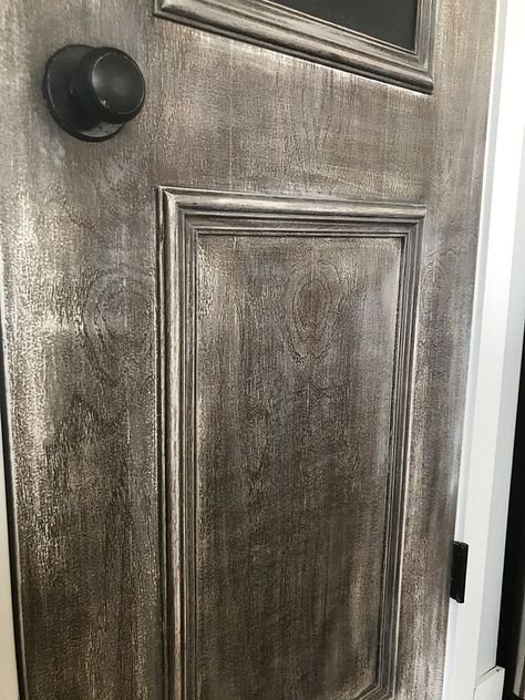 Faux Wood Door, Painted Interior Door, Waynes Coating, Furniture Remake, Dyi Painting, Distressed Doors, Lake House Renovation, Light Paint Colors, Painting Laminate Furniture