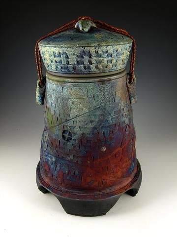 Handmade Individual Cremation Urns: 150 to 200 ci | Handmade Cremation Urns For Ashes | ARTISURN Raku Ware, Raku Kiln, Urns For Ashes, Stone Pillars, Ceramic Urn, Raku Ceramics, Urn For Ashes, Raku Pottery, Ceramic Boxes