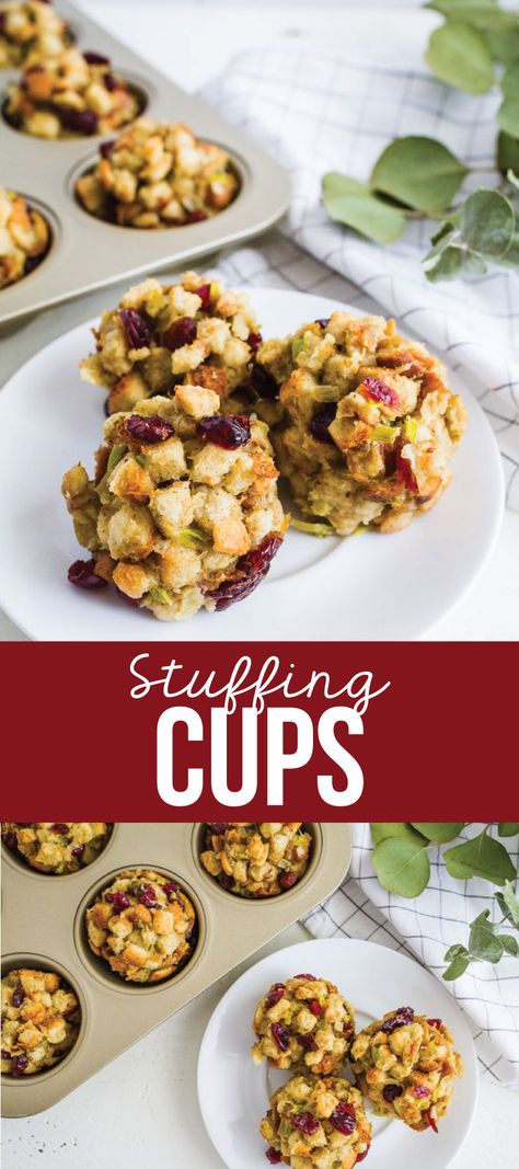 Stuffing Cups, Make Ahead Stuffing, Cranberry Stuffing, Snack Prep, Thanksgiving Appetizers, Stuffing Recipes, Holiday Feast, Thanksgiving Sides, Thanksgiving Side Dishes