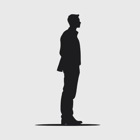 Man standing silhouette vector design | Premium Vector #Freepik #vector #man #black #art #design Man Standing Silhouette, Silhouette Profile Pictures, Black Art Design, Standing Silhouette, Walking Silhouette, Person Silhouette, Man Silhouette, Collage Material, Office Men