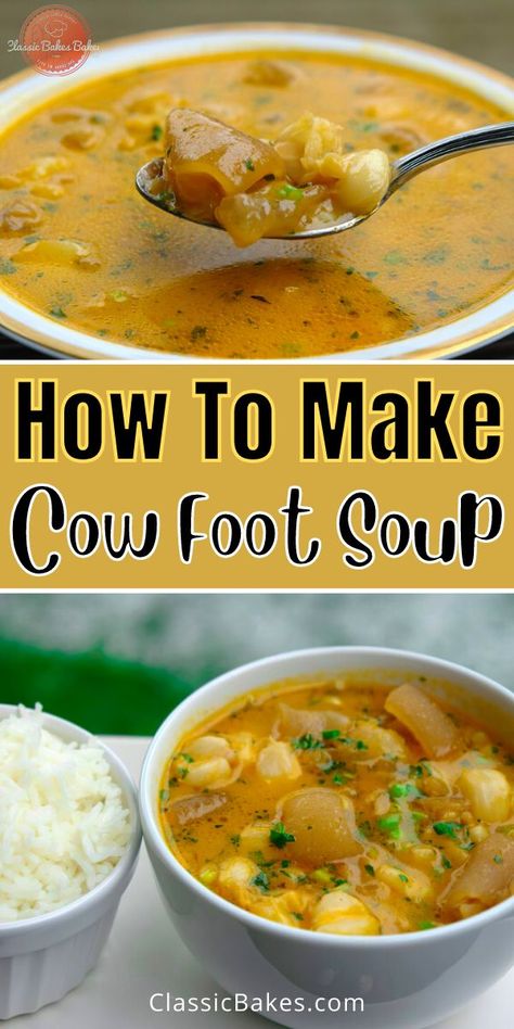 Cow Foot Soup, Trini Food, Soup Base, Jamaican Dishes, Hearty Comfort Food, Hearty Soup, The Soup, Jamaican Recipes, Beef Recipes Easy