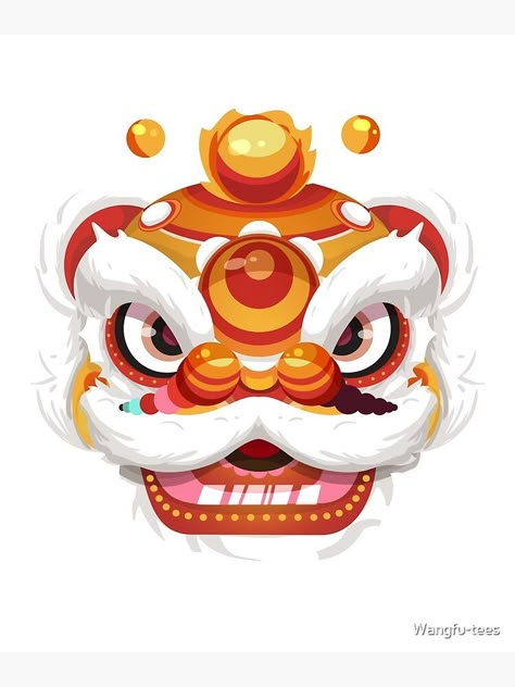 "Chinese Festival Lion Dance Costume" Art Print by Wangfu-tees | Redbubble Chinese New Year Lion Dance Illustration, Chinese Lion Illustration, Chinese Lion Dance Costume, Chinese Lion Dance Drawing, Chinese Lion Art, Chinese Lion Drawing, Lion Dance Drawing, Chinese Dancing Lion, Lion Dance Illustration