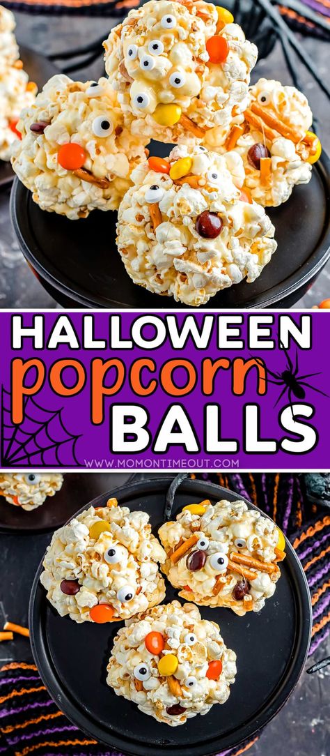 Popcorn Ball Recipe, Popcorn Balls Recipe Easy, Halloween Popcorn Balls, Marshmallow Popcorn Balls, Popcorn Ball, Popcorn Balls Recipe, Easy Popcorn, Marshmallow Popcorn, Chocolate Halloween