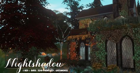 “Followers Gift”: Nightshadow Witch House DownloadI cannot even begin to express the amount of stress that has been lifted off my shoulders now that I finally finished re-furnishing the house and... Sims 4 Witch House, Urban Cottagecore, Sims 4 Building Ideas, Sims 4 Lots, Grunge Fairycore, Train Wreck, Witch House, Sims 4 Houses, Sims House