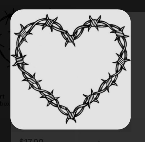 Karol G Barbed Wire Heart, Thorn Heart Tattoo Karol G, Chain Heart Tattoo Design, Bob Wire Heart Tattoo, Barbed Wire Heart Tattoo Knee, Heart Thorns Tattoo, Guarded Heart Tattoo, Heart Barbed Wire Tattoo, Thorn Heart Tattoo