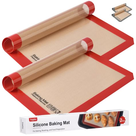 Silicone Baking Mats Set - Heat Proof Non-Stick Cooking Sheets 2 PCS Red Twd Rick Grimes, Twd Rick, Stick Food, Sustainable Swaps, Pastry Mat, Silicone Baking Sheet, Salt Room, Cake Baking Pans, Baking Essentials