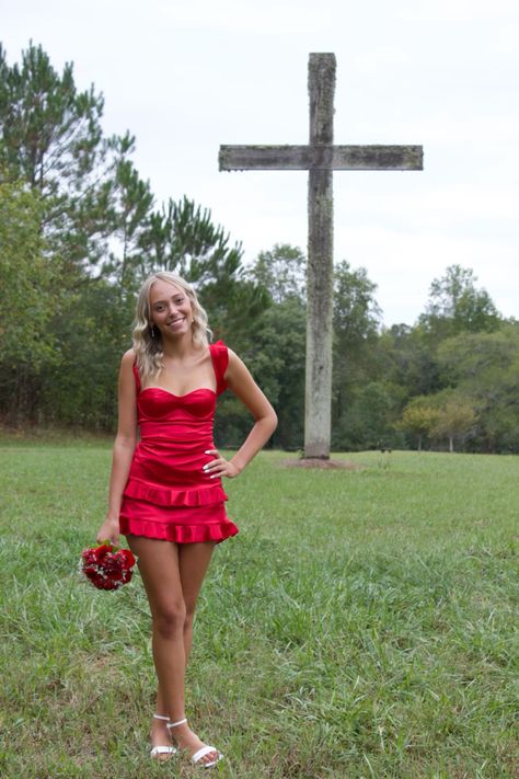 hoco, red, mini dress, formal, prom, blonde, pose Hoco Dresses Tight Red, Red Semi Dresses, Hoco Outfits, Red Hoco Dress, Freshman Hoco Dresses, Hoco Dress Inspo, Red Hoco, Hoco Dresses Red, Birthday Cruise