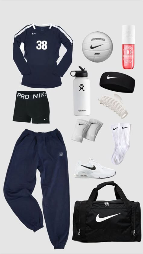 Volleyball Outfits With Leggings, Volleyball Bags Ideas, Volleyball Outfits Practice, Netball Outfits, Volleyball Essentials, Volleyball Fits, Volleyball Style, Volleyball Clothing, Vollyball Outfits