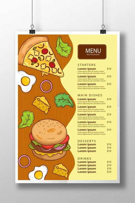 Poster Promotion, Template Menu, Menu Card Design, Restaurant Poster, Kids Cafe, Food Menu Template, Fast Food Menu, Unique Food, Burger Restaurant