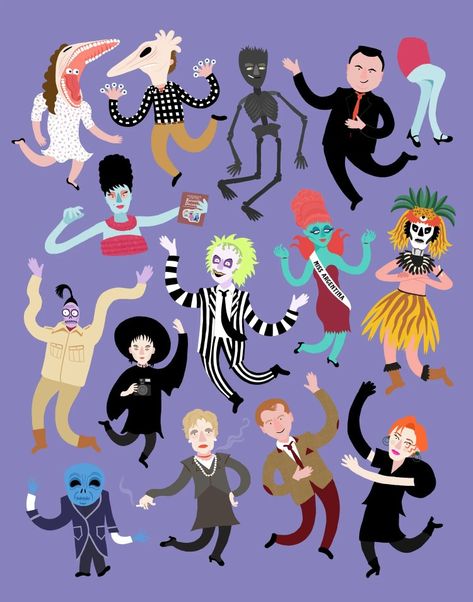 Beetlejuice Art, Beetlejuice Characters, Background Screensavers, Autumn Color Palette Fashion, Purple Glasses, Fall Color Palette, Halloween Images, Original Illustration, Disney Halloween