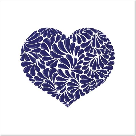 Mexican Talavera Heart - Heart Shape Design - Posters and Art Prints | TeePublic Talavera Art, Talavera Design, Heart Shape Design, Mexican Talavera, Design Posters, Mexican Art, Lino Print, Vinyl Projects, Shape Design