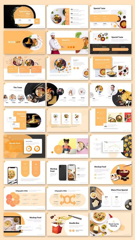 Delicious Food PowerPoint Template | Free Download  This beautiful and modern template is perfect for creating presentations about food, recipes, or cooking. It includes a variety of slides with delicious food images, icons, and illustrations. #powerpoint #template #food . #Powerpoint_Slides_Ideas #Food_Layout_Design #Food_Presentation_Design #Slide_Design_Ideas Appetizing Food, Desain Merek, Keynote Design, Creative Powerpoint Presentations, Visuell Identitet, Presentation Slides Design, 포트폴리오 레이아웃, Powerpoint Slide Designs, Presentation Design Layout