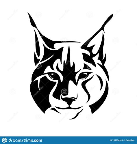 Lynx Tattoo, African Animals Photography, Lynx Cat, Tree Frog Tattoos, Head Outline, Wood Burning Patterns Stencil, Black And White Face, Space Dog, Drawing Heads