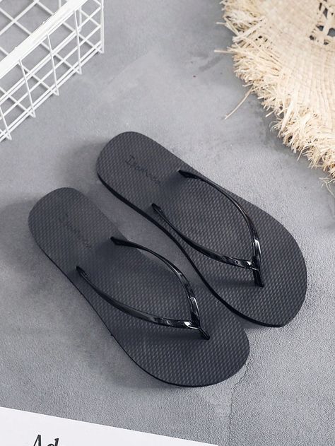 Tongs légères et souples noires pour femmes, design  antidérapant pour intérieur, extérieur, voyage et plage Noir         Women Shoes, size features are:Bust: ,Length: ,Sleeve Length: Beach Black Women, Etsy Promotion, Couple Matching, Travel Beach, Elegant Dresses Long, Dark Jeans, Black Party, Plain Black, Outdoor Travel