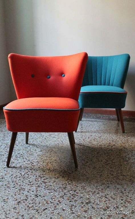 Orange Cocktail, Funky Chairs, Cocktail Chair, Vintage Inspiration, Retro Furniture, Chair Upholstery, Beautiful Chair, Furniture Inspiration, Lounge Furniture