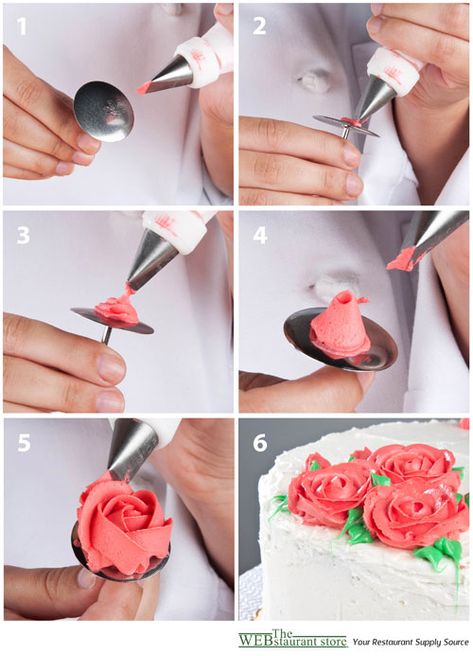 How to Pipe a Rose with Buttercream Frosting! #baking Frosting Tip Guide, Frosting Flowers, Decorate A Cake, Frosting Techniques, Cake Piping, Icing Flowers, Frosting Tips, Bake Cakes, Gateaux Cake