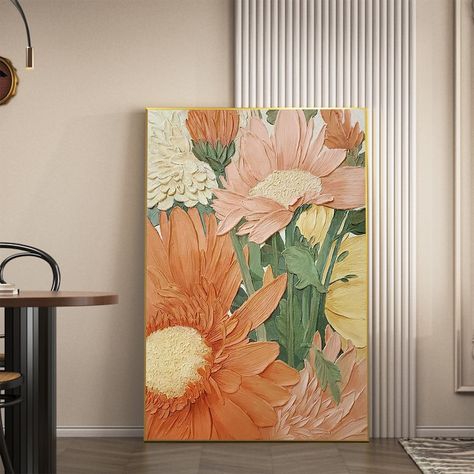 Abstract Flower Oil Painting on Canvaslarge Wall Art - Etsy New Zealand Pink Floral Painting, Vintage Floral Wall Art, Abstract Watercolor Flower, Flower Oil Painting, Rose Oil Painting, Painting Minimalist, Abstract Floral Paintings, Abstract Floral Art, Floral Oil Paintings