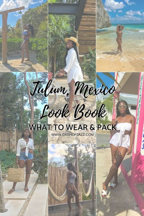 A comprehensive packing list for Tulum, Mexico plus tropical vacation outfit inspiration for the female traveler Tulum Packing List, Tulum Outfits Ideas, Tulum Mexico Outfits Fashion, Vacation Outfit Inspiration, Tulum Mexico Beach, Tulum Mexico Outfits, Turks And Caicos Vacation, Mexico Outfits, Mexico Vacation Outfits