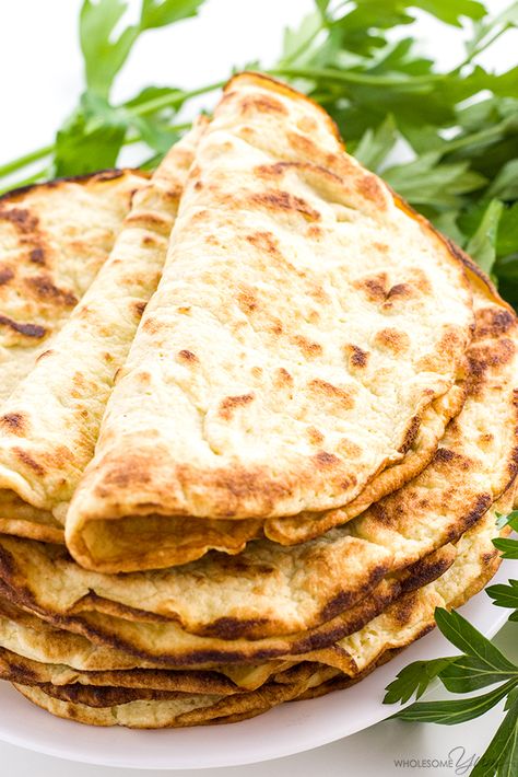 Low Carb Paleo Tortillas Recipe with Coconut Flour (3 Ingredients) - If you're looking for easy coconut flour recipes, try paleo low carb tortillas with coconut flour. Make these keto paleo coconut wraps w/just 3 ingredients! Cauliflower Wraps, Coconut Flour Tortillas, Paleo Tortillas, Cauliflower Tortillas, Tortillas Recipe, How To Make Cauliflower, Low Carb Wraps, Keto Tortillas, Coconut Flour Recipes