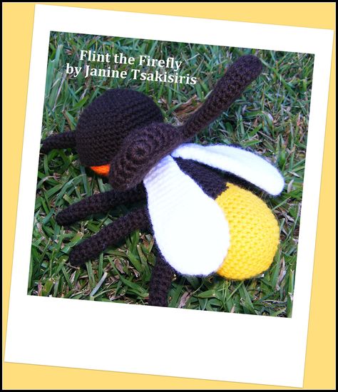 Ravelry: Flint the Firefly by Janine Tsakisiris Crochet Firefly, Bug Pattern, Lightning Bug, Crochet Inspiration, Crochet Items, Corner Designs, Crochet Animals, Firefly, Crocheted Item