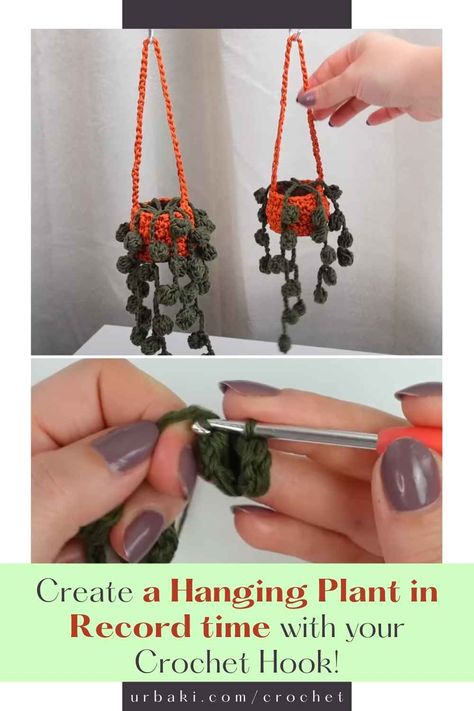 Crocheting a beautiful hanging plant in less than one hour is an exciting and achievable project that allows you to add a touch of greenery and creativity to your living space. With just a few basic crochet stitches and some imagination, you can create a stunning plant that will instantly elevate the ambiance of any room. Whether you're a beginner or an experienced crocheter, this quick and rewarding endeavor is perfect for honing your skills and producing a delightful piece of... Crochet Craft Fair, Crochet Plant Hanger, Crochet Succulent, Mini Plant Pots, Crochet Hood, Gifts Crochet, Crocheting Patterns, Crochet Car, Beginners Crochet