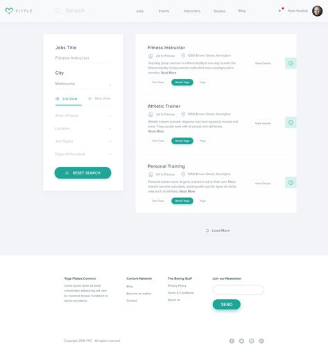 fitness job search Job Listing Website Design, Table Ui, List Website, Fitness Jobs, Color Backgrounds, Search Web, Ux Design Inspiration, List Of Jobs, Web Designs